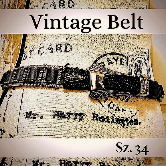 Vintage Leather & Brass Rolling Hinged Women’s Belt main image 7